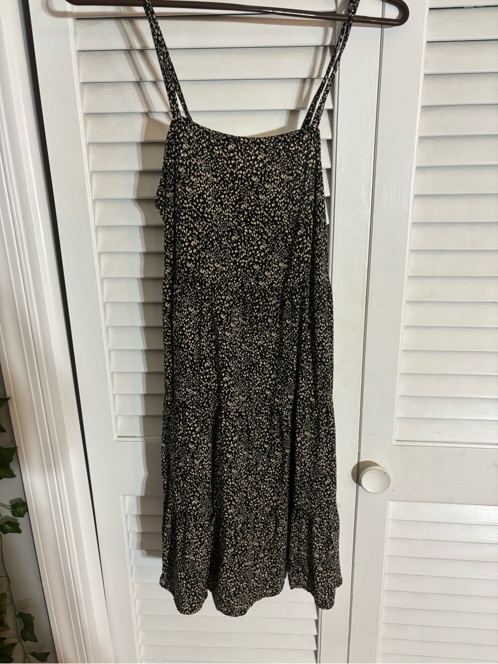 Old Navy- Black and Cream Spotted Sundress with Thin Straps